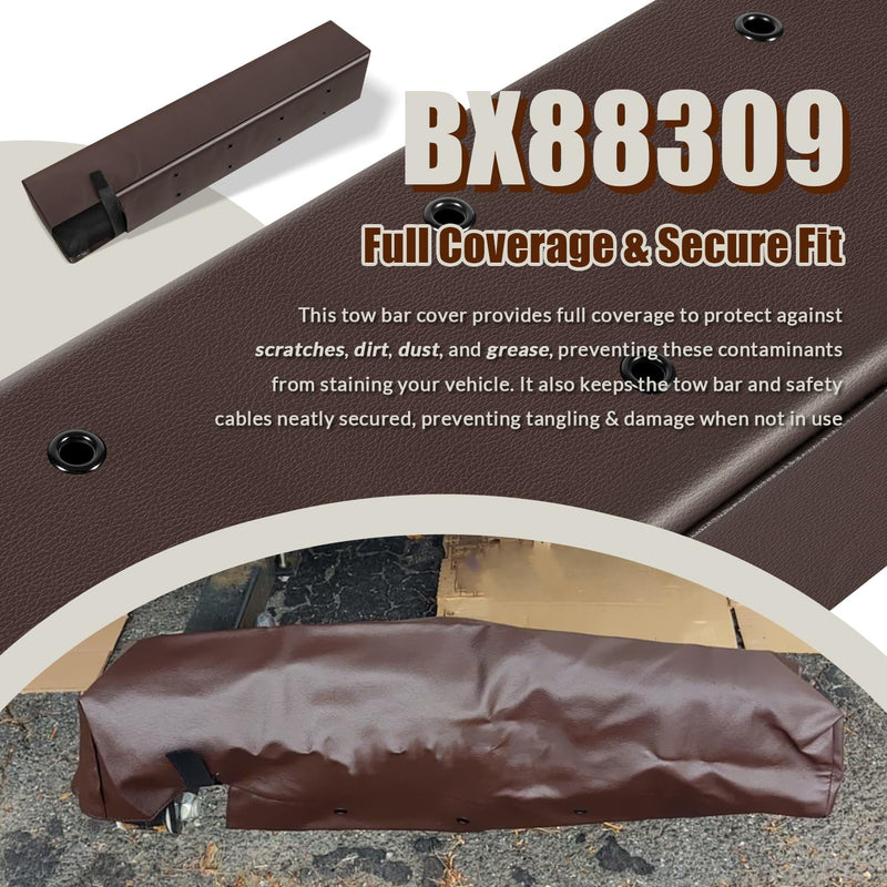 BX88309 Tow Bar Cover for Blue Ox Avail, Ascent, Apollo Tow Bars (Brown)