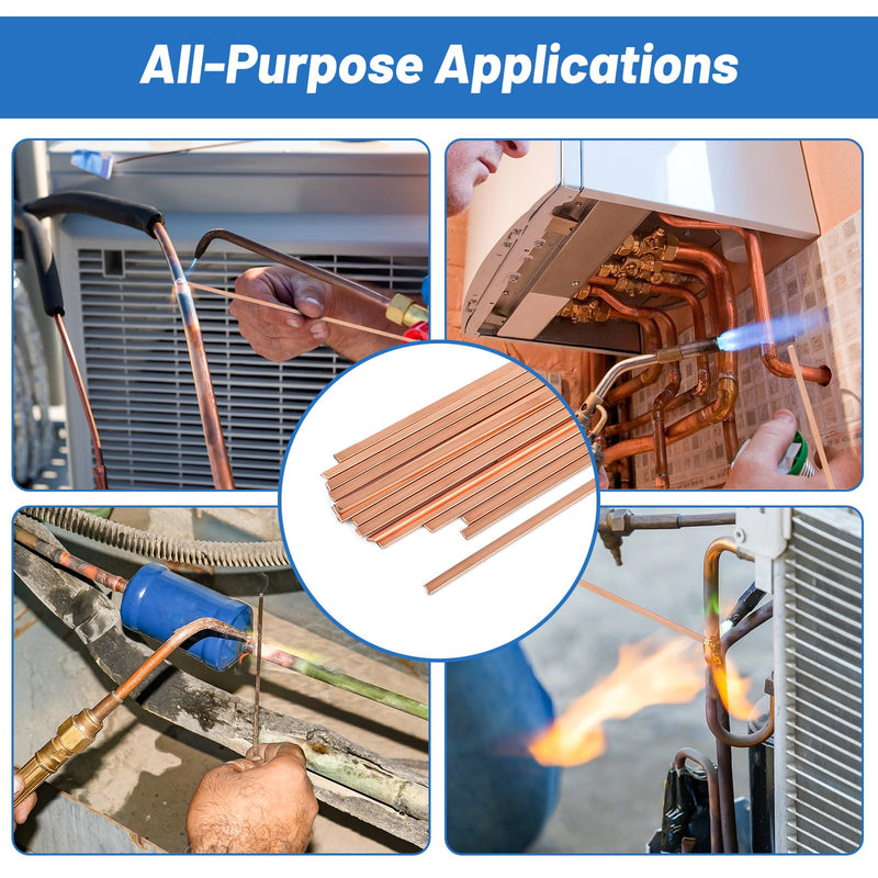 20 Sticks 5% Silver Solder Brazing Rods BCuP-3 Copper Phosphor Alloys Welding Rods 0.050" x 1/8" x 10" Brazing Rods BCuP-3 5% Silver Solder Copper Welding Rods
