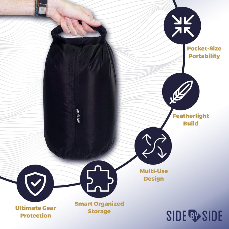 Ultralight Dry Bag 10L, Roll Top Waterproof Stuff Sack, 1.65 oz Lightweight Compression Storage Sack for Backpacking, Hiking, Camping, Travel, Sleeping Bag, Clothes, Outdoor Gear Organization
