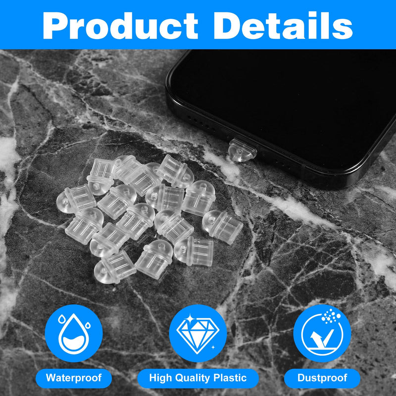 101pcs Cell Phone Dust Plug Clear Charging Port Covers Anti Dust | Charging Port Plug Phone Dusts Plugs Protector Protective Dusts Plug for Phones Earphones Laptops Accesories