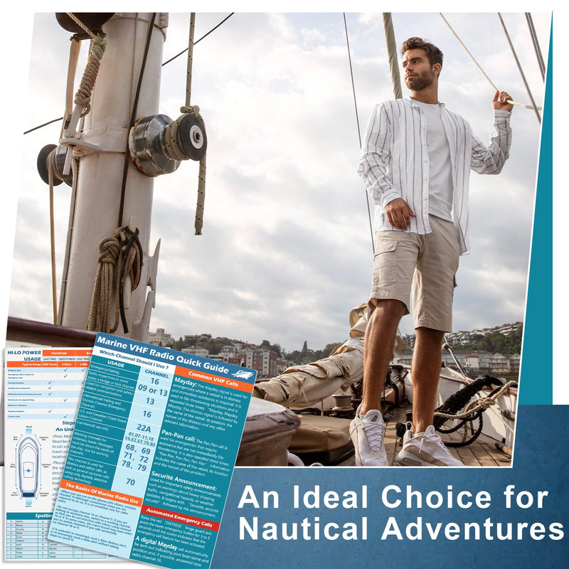 3 Pcs VHF Radio Marine Quick Guide Chart 8.5×11 inch Boating Reference Card Letter Size Boat Accessories Sailing Gift Boat Gift Boat Must Haves for Men Ship Fishing Improved Safety Two-Way Radio (3) 3