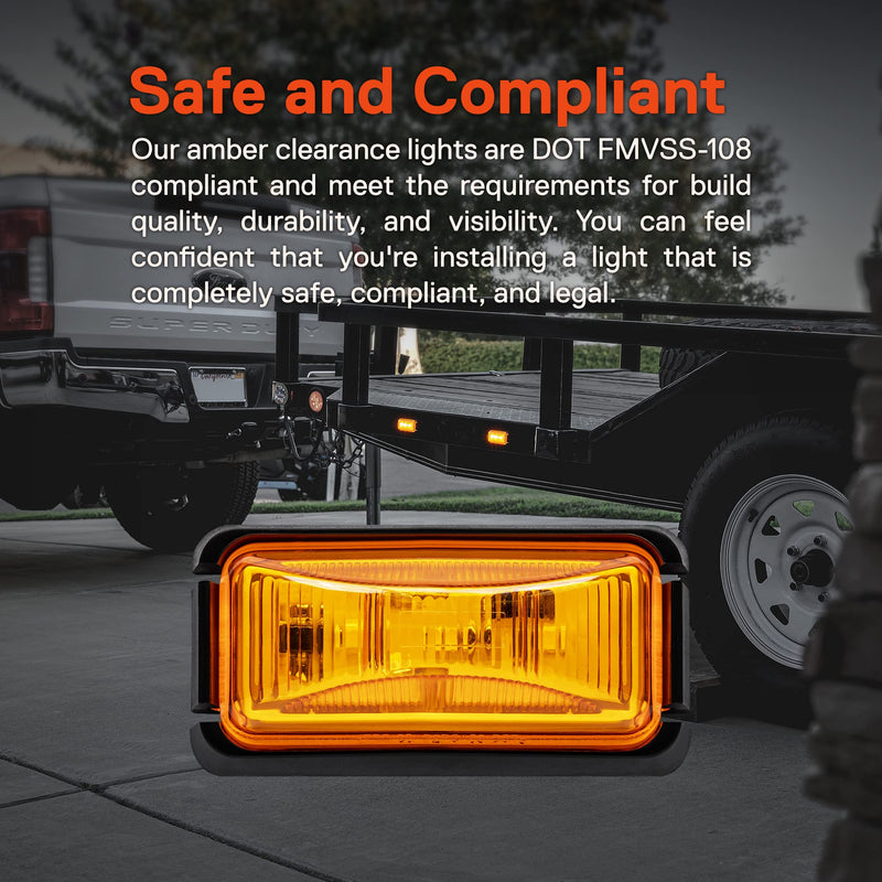 TRUE MODS 2pc 2.5" Amber LED Trailer Marker Light w/Black Bezel [DOT FMVSS 108] [SAE P2PC] [Surface Mount] [Waterproof IP67] Side Marker Lights for Trailer Truck 2 Pack Black Bezel