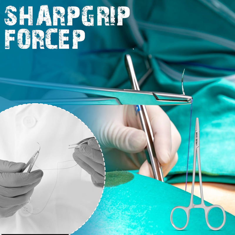 Mayo Hegar Needle Holder Needle Driver with Strong Lock, Serrated Jaws for Precise Suturing and Practicing Autoclavable Multipurpose for Lab and Fishing (5.5") 5.5"