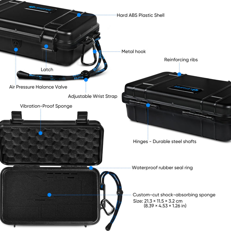 Lekufee Portable Waterproof Hard Case for Xtra Muse Digital Video Camera and Accessories, Shockproof Protective Carrying Storage Case, Black (Case Only)