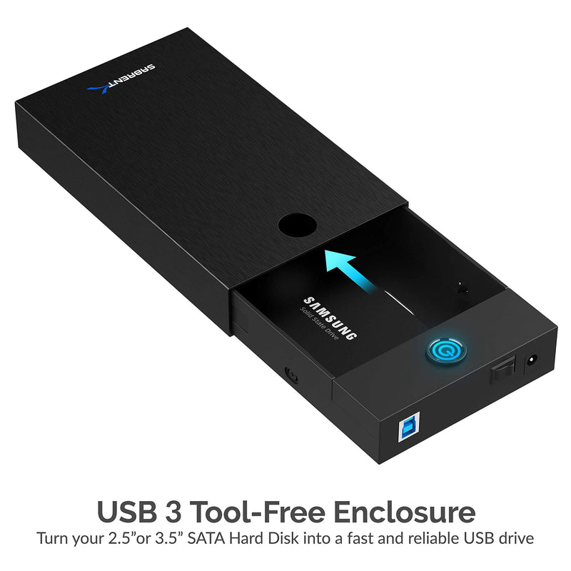 Sabrent USB 3.0 Tool-Free Enclosure + 36W 7-Port USB 3.0 Hub with Individual Power Switches