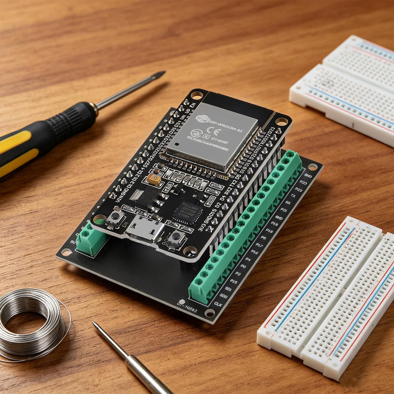 ESP32 Breakout Board GPIO 1 into 2 Compatible with 30 Pins ESP32 | 2PCS SP-WROOM-32 Development Board 2.4 GHz Dual Core WLAN WiFi+Bluetooth 2-in-1 Microcontroller ESP-WROOM-32 Chip