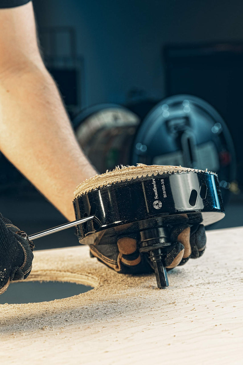 Southwire Bi-Metal Hole Saw - Delivers Fast Cuts & Long-Lasting Performance - Quick Attach Design - Hardened Mandrel - Easy Slug Ejection - 5-3/8-Inch Hole Saw One Size