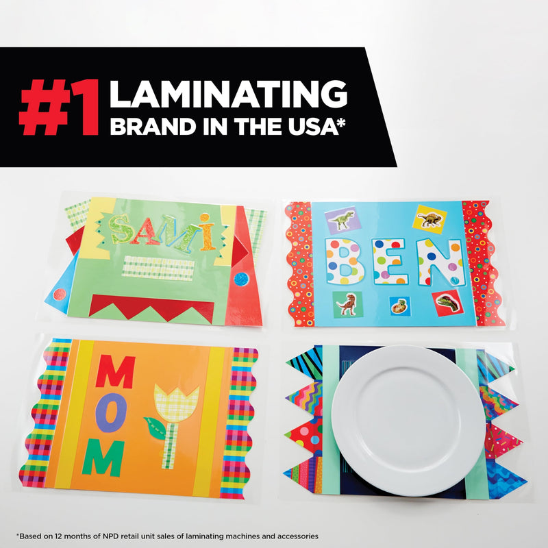 Scotch Self Seal Laminating Pouches 8.5 x 11, Black Border, 5 Pack | No Laminator Machine Needed, Self Laminating Pouches Great for Achievements, Awards & Certificates