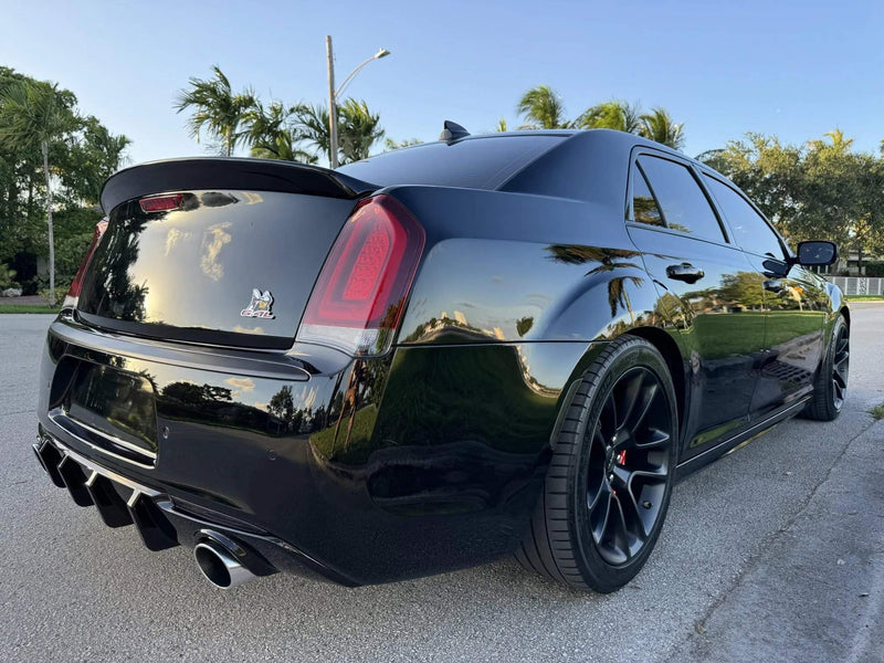 iJDMTOY Dark Smoked Rear Bumper Reflector Lenses Compatible With 2015-2023 Chrysler 300, OE-Spec LH RH Assembly, Replace OEM Red Reflex