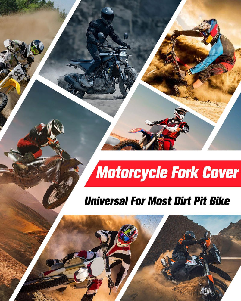 Motorcycle Fork Cover Boots Universal Front Shock Tube Absorber Guard Dust Boots For Most Dirt Pit Bike, RUBY RED Universal Front Fork Cover