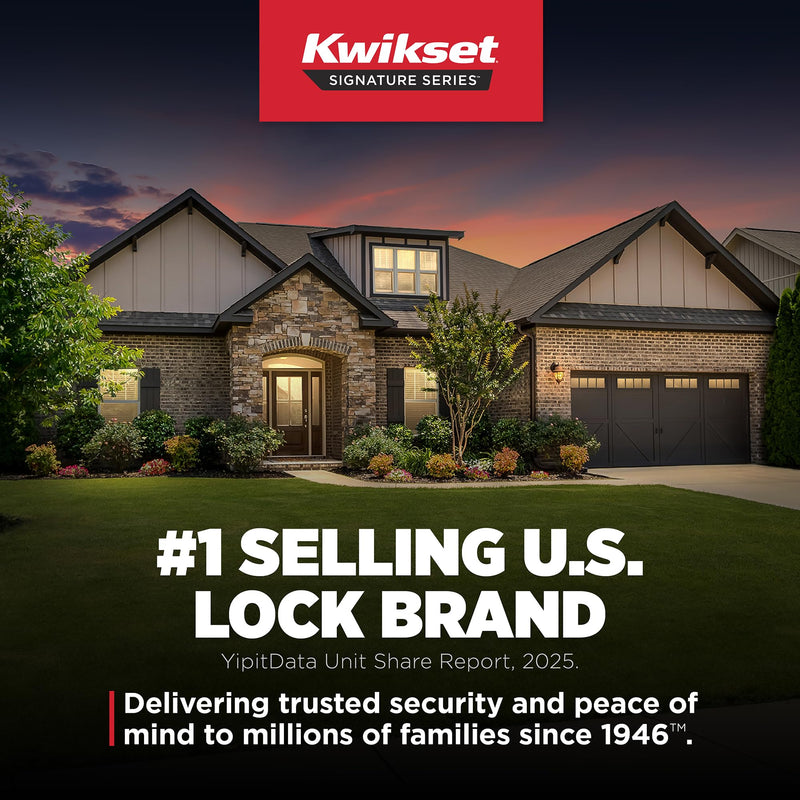 Kwikset Midtown Deadbolt Lock, Satin Nickel Modern Exterior Keyed Front Entry Door, Pick Resistant SmartKey Rekey Security, Single Cylinder Dead Bolt, with Microban Protection