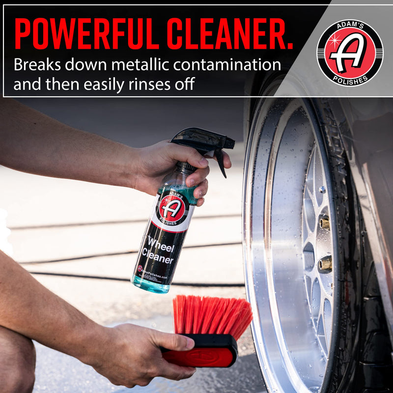Adam's Polishes Wheel Cleaner 16oz - Tough Wheel Cleaning Spray for Car Wash Detailing | Rim Cleaner & Brake Dust Remover | Safe On Chrome Clear Coated & Plasti Dipped Wheels | Use w/Wheel Brush 16 Fl Oz (Pack of 1)