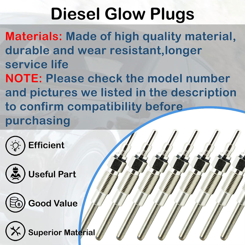IDI 7.3L Diesel Glow Plugs F2TZ-12A342-A Compatible with 1988-1994 Ford F350 F250 E250 E350 (8Pcs)