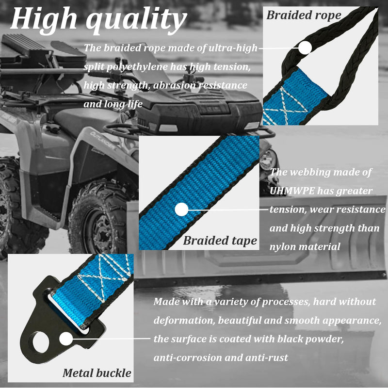 Plow Strap, 64in 4800lbs Length Heavy Duty ATV UTV Winch Plow Strap