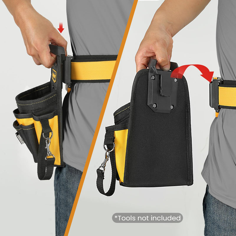 Tool Pouches, Tool Belt Pouch, Electrician Tool Pouch, Quickly Attach & Release Tool Belt Pouch with Clip, Tool Bag Multi-Pocket, Heavy Duty Utility Pouches for Carpenters & Home Improvement Small