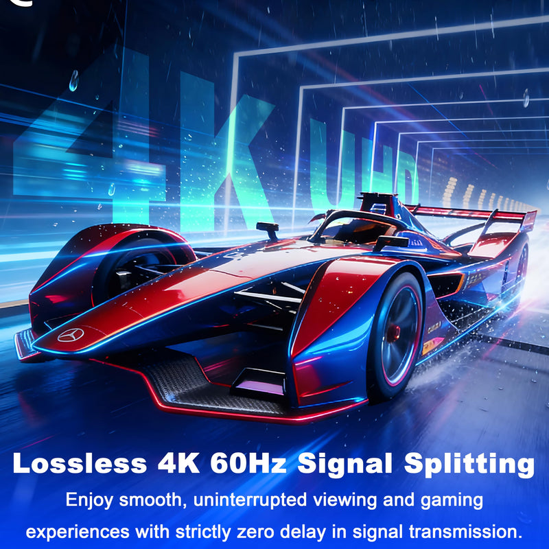 Uncompressed 4K HDMI Splitter 1 in 4 Out with EDID Management | Lossless 4K@60Hz UHD HDR HDMI 2.0 18Gbps , Zero Latency, HDCP 2.3, Plug and Play, for PS5, Fire Stick, HDTV...