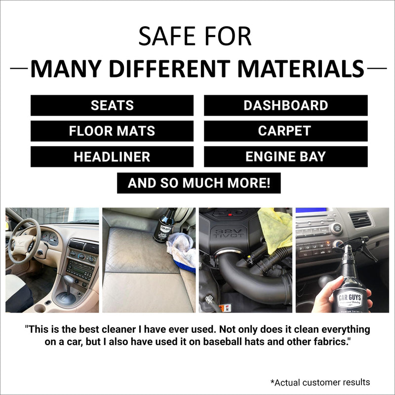 CAR GUYS Super Cleaner | Effective Car Interior Cleaner | Leather Car Seat Cleaner | Stain Remover for Carpet, Upholstery, Fabric, and Much More! | 18 Oz Kit 18 Ounces w/ Towel