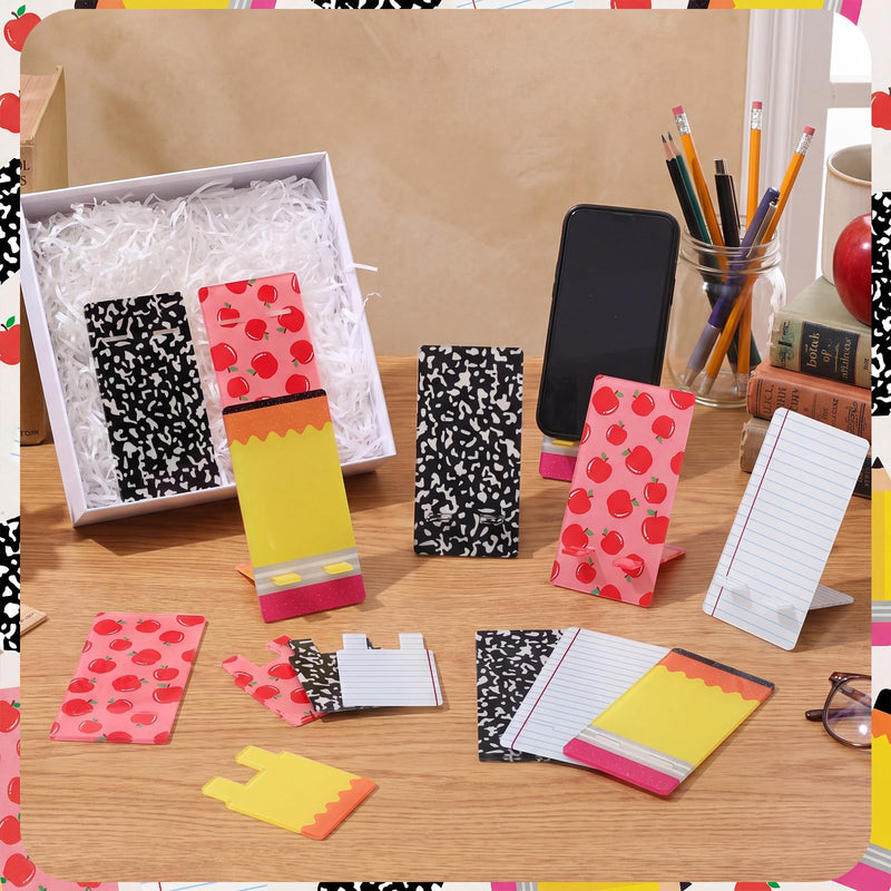4 Packs Teacher Appreciation Gifts Bulk Acrylic Phone Stand for Desk, Back to School Teacher Gifts from Students, Classroom Office Desk Accessories, Thank You Teachers Welcome Back Keepsake 4