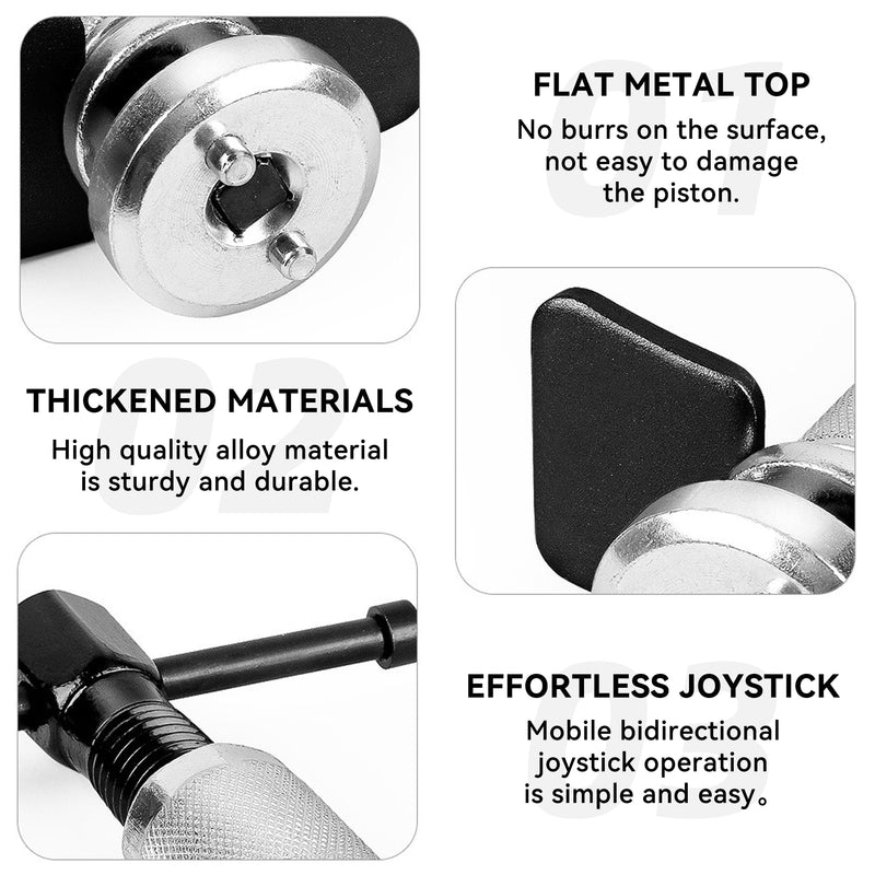Car Brake Piston Wind Back Tool, 3pcs/Set Brake Caliper Piston Rewind Tool, Auto Rear Brake Pad Wind Back Tool, Brake Caliper Wind Back Tool for Replacement of Rear Brake Pad (Black) Black