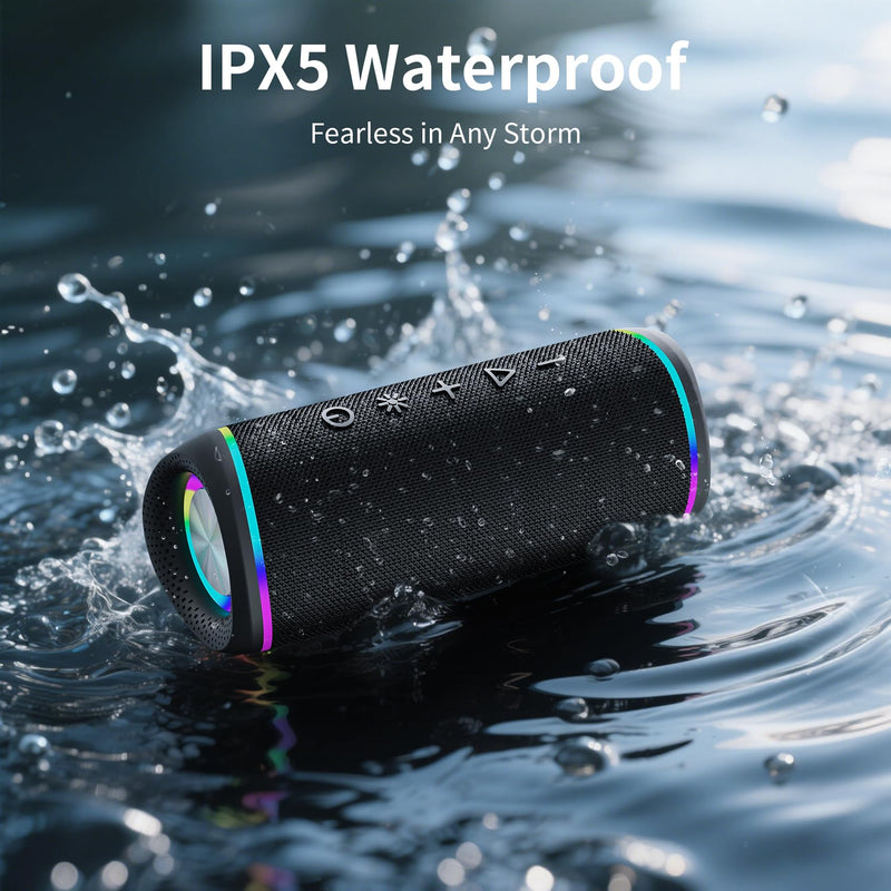 Bluetooth Speaker - HD Sound, IPX5 Waterproof, Up to 20H Playtime, TWS Pairing, BT 5.3, Portable Wireless Speaker for Home, Party, Beach & Outdoor, Black Black Cool