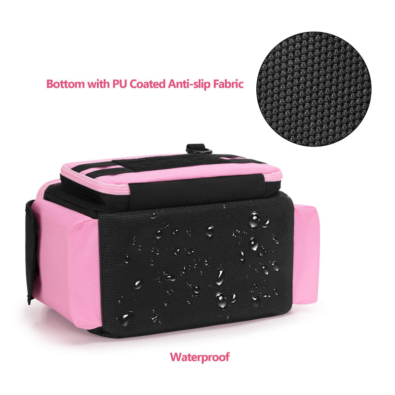 Rexmica Pink Tool Bag for Women, Tool Storage Organizer with Anti-friction and Thick Padded Bottom, Tactical Range Bag, Multi-functional Work Bag for Repairman, Electrician, Carpenters, Pink