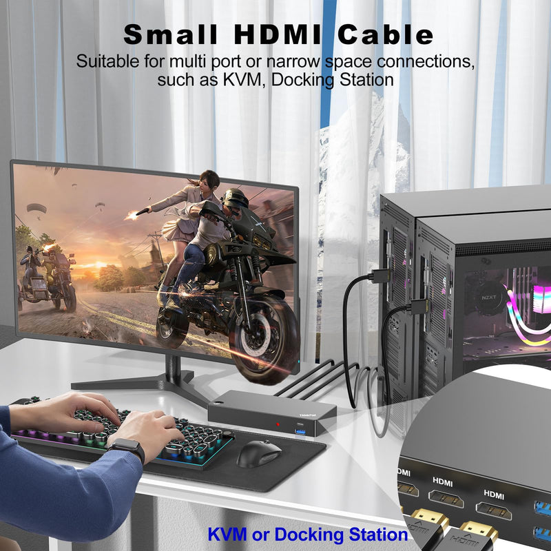 HDMI Cable 6FT 10-Pack, 4K HDMI to HDMI Cable 6FT Multi-pack,Shielded HDMI 2.0 Cord 6 FT with 4K@60Hz,2k@165/144Hz,HDCP 2.2, HDR, ARC & CL3 Rated | for Laptop, Monitor, TV PS5, PS4, Xbox, Soundbar Black