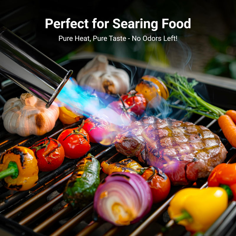 Powerful Propane Torch, Kitchen Cooking Torch, Culinary Torch Lighter, Adjustable Blow Torch for Sous Vide Searing Steak, BBQ, Grill, Campfire Charcoal Starter (Propane Tank Not Included) Black