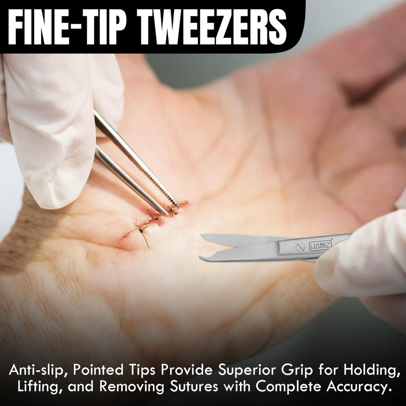 HADIZ Suture Removal Kit Includes Suture Removal Scissor Forceps Stainless Steel Suture Removal Tools