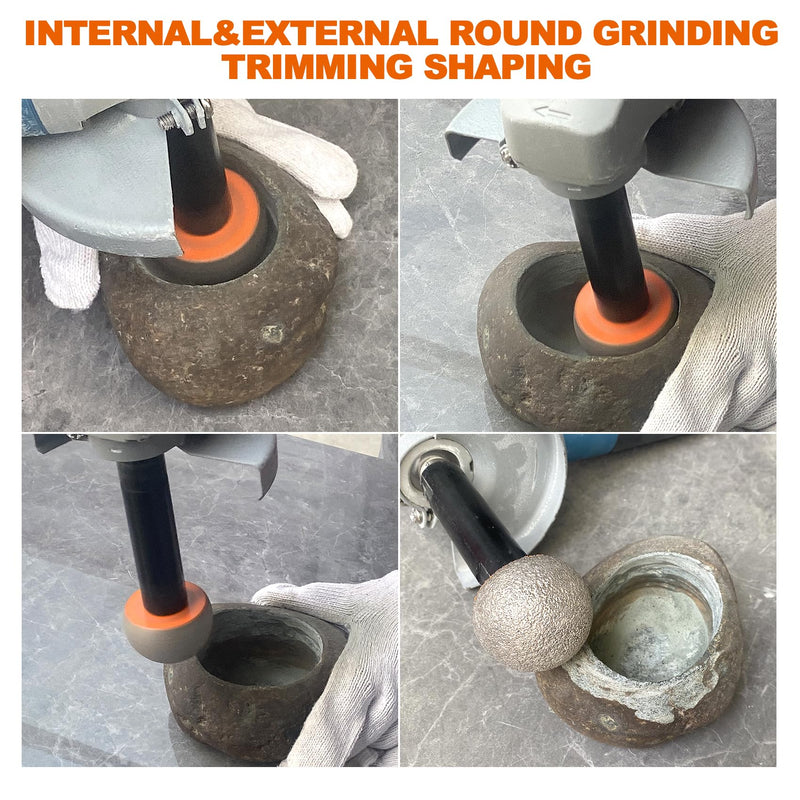 Spherical Diamond Grinding Bit - BRSCHNITT Grinding Trimming Wheel for Stone Flowerpots,Cobblestone,Granite,Marble Rock Planters Diamond Milling Carving DIY Handmade Cutter(50mm) 1 2"(50mm) (with rod)