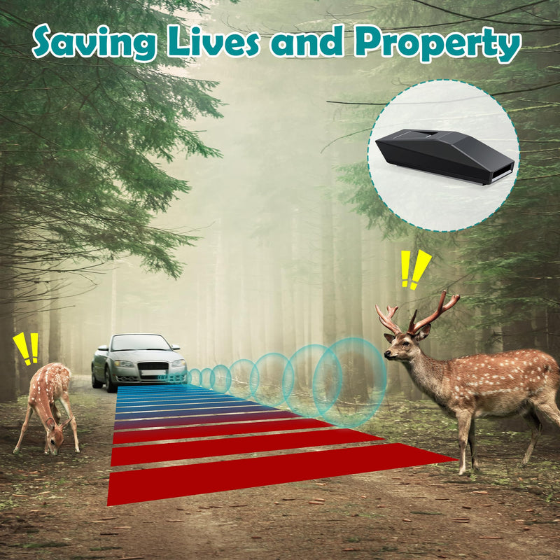 8Pcs Deer Whistles for Cars, Deer Horns for Vehicles, Deer Alerts Warning Devices for Trunks, Motorcycle, Mini Size Black 8 Pack H
