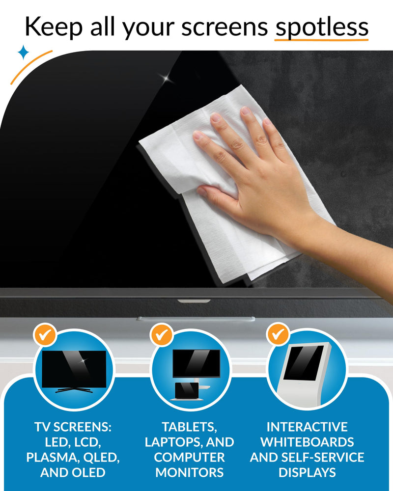 iCloth for Electronics | Monitor Cleaner and TV Screen Cleaner Wipes: Individually Sealed specially formulated alcohol wipes Easily Lifts Oil, Grease, Fingerprints, Makeup - Use as TV Screen Cleaner