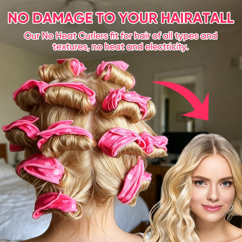 20 Soft Sponge Hair Rollers - No-Heat Overnight Hair Curling Set | 20 Soft Sponge Rollers, No-Heat Overnight Styling, Works With Long And Short Hair, For Natural Waves And DIY Curls