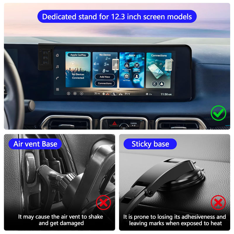 Sunsdrew Car Phone Holder for 2026 Nissan Sentra Accessories, Sentra S SV SR SL Phone Mount for 12.3-Inch Screen, Tool-Free Fixed Clip, 360° Rotation, Does Not Affect Air Vent For Nissan Sentra