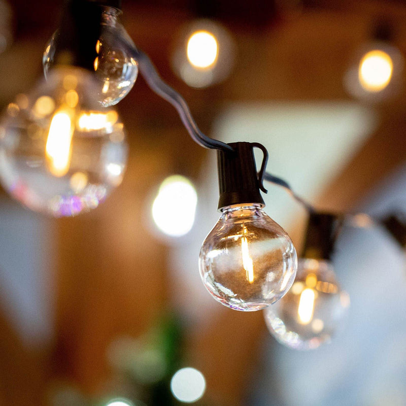 25 Pack G50 Warm White LED Replacement Bulbs – Shatterproof Plastic Filament Bulbs for C9/E17 Sockets, Energy Efficient 0.6W, Indoor/Outdoor Use, 3500 Hour Life