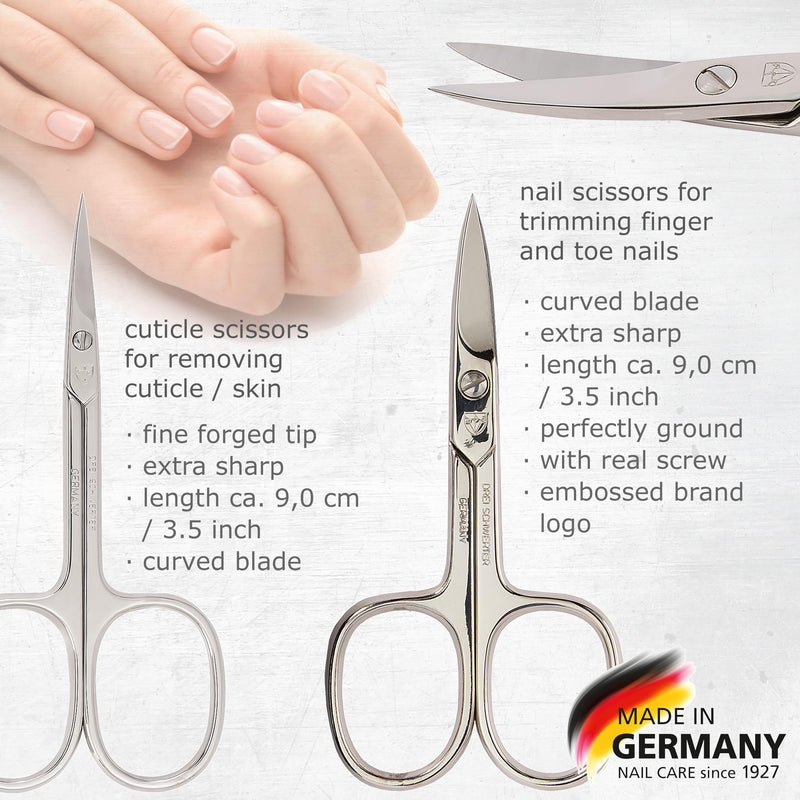 3 Swords Germany - brand quality 8 piece manicure pedicure grooming kit set for professional finger & toe nail care genuine leather case in gift box, Made in Germany BROWN - GENUINE LEATHER