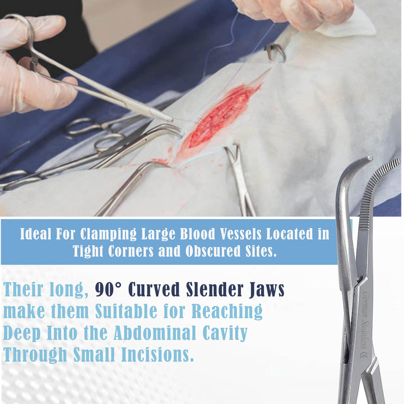 Right Angle MIXTER HEMOSTAT Forceps 6" FINE Point, Stainless Steel