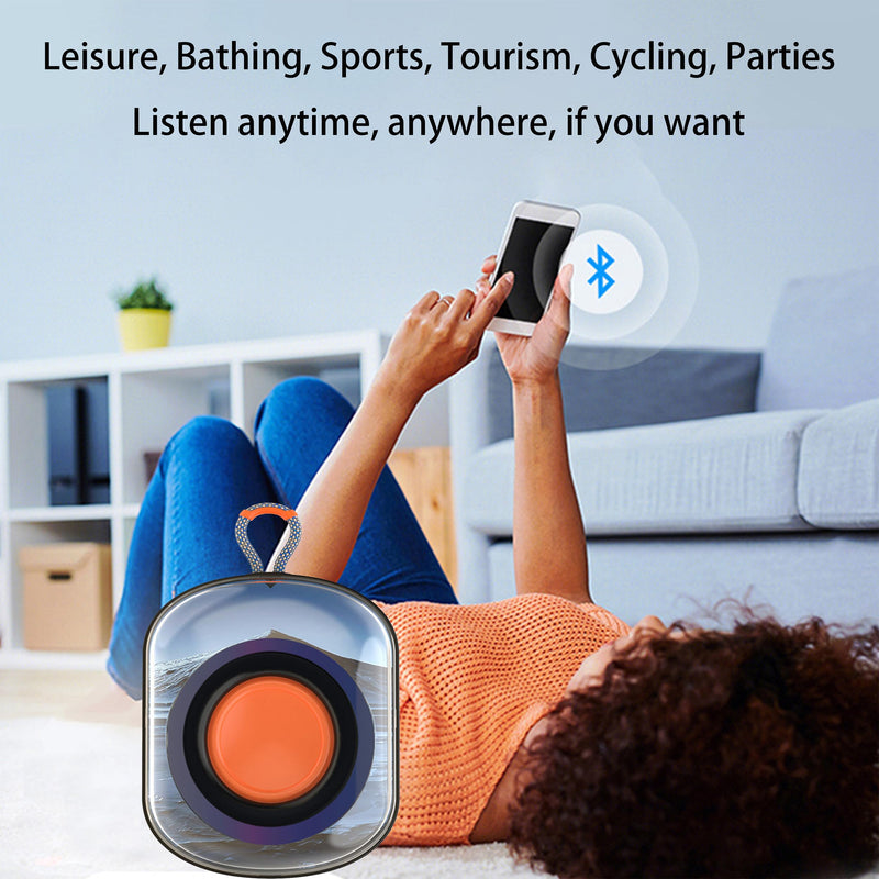 Wireless Bluetooth Portable Speaker with Multi LED Light Dynamic Modes, Outdoor Bluetooth Speakers, Lightweight for Party, Outdoor, Camping. (B2 Landscape, Black)