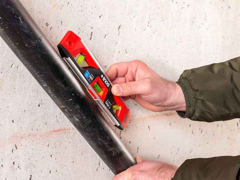 SOLA TPRO Torpedo Level, 9-Inch, Magnetic, Black/Red