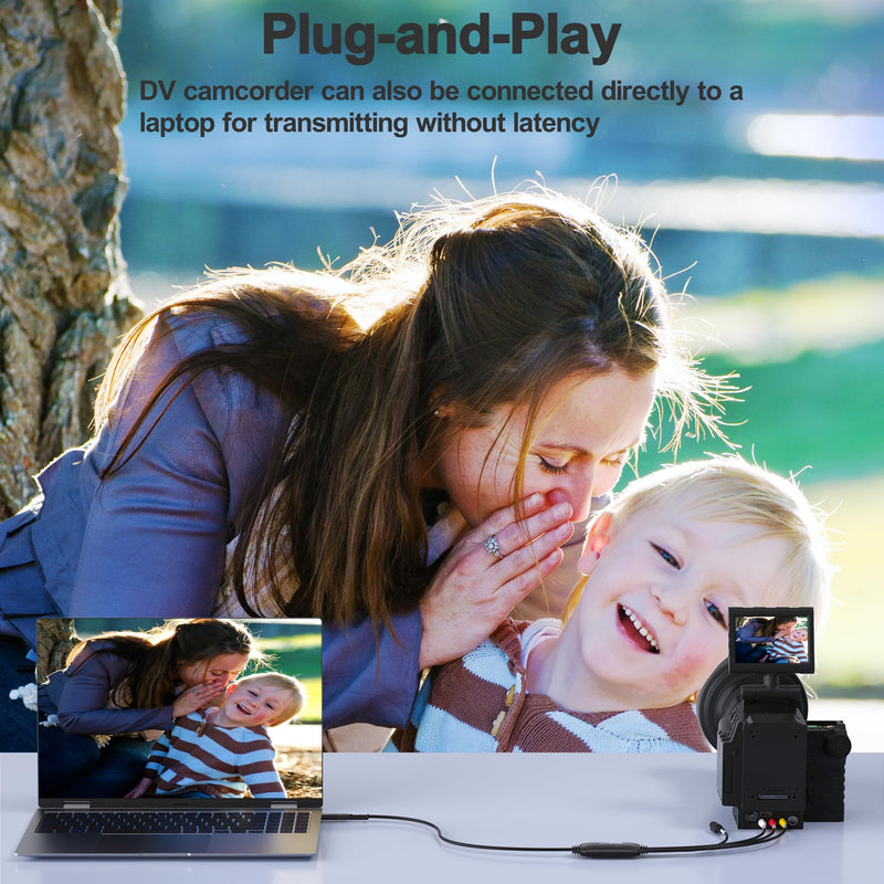 VHS to Digital Converter, RCA to USB Converter for VCR, Hi8, Mini DV, 1080P | Preserve Old Memories, Plug-and-Play, Transfer Home Videos to Computer, Popular Recording Software
