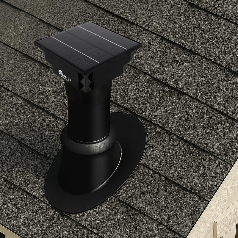 Solar Ventilation Fan - Universal Fit for 3” and 4” Pipes - Portable Exhaust Fan For Porta Potty, Sheds, Dog Houses, Green Houses - Compact size 6”x6”x4.5”