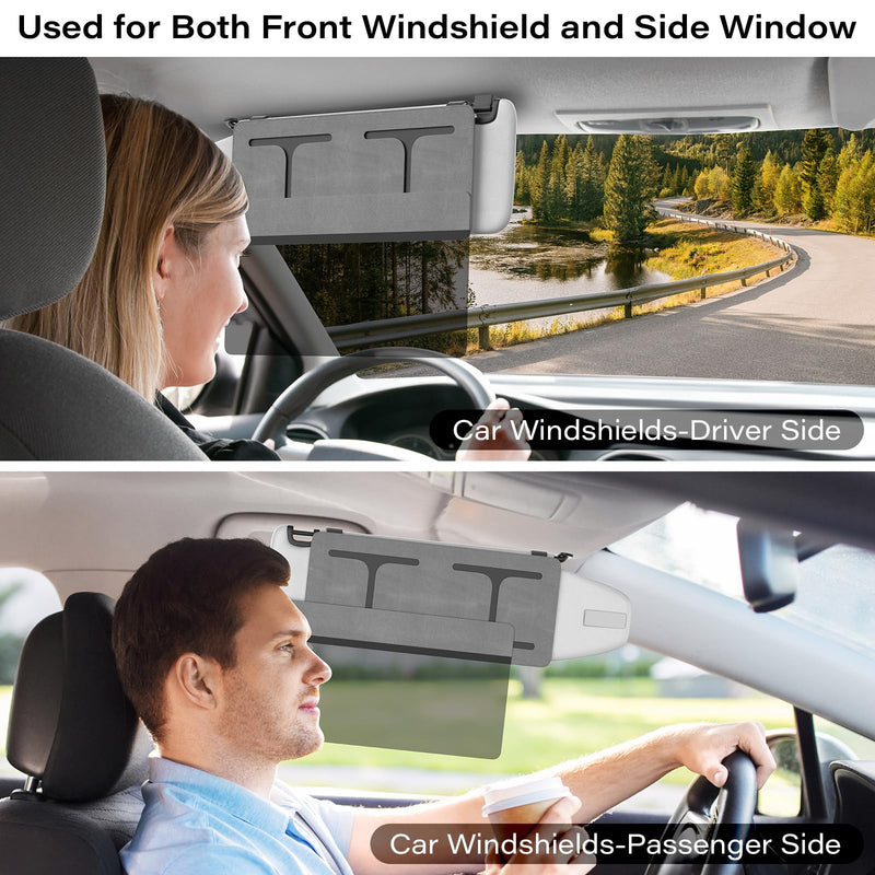 Polarized Car Sun Visor Extender, Upgraded Polarized Extender Sun Blocker UV400, Universal Visor Extension for Car, Adjustable Sun Visor, Glare, UV Protector-Grey GREY