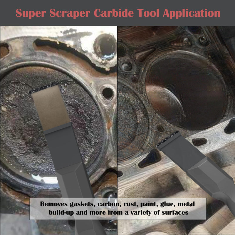 Carbide Scraper, Super Carbide Gasket Scraper for Metal and Automotive, 1-1/4 Inch and 5/8 Inch Carbide Scraper Set (Grey 2-Piece) Grey