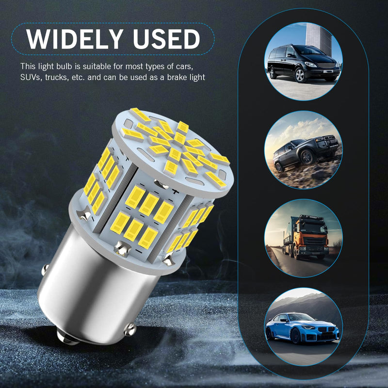 2 PCS 1156 LED Bulb Reversing Light, Single Contact 6800K Super Bright Turn Signal Bulb, 1141 1003 7506 BA15S Bulb, Universal for Most Cars (White)