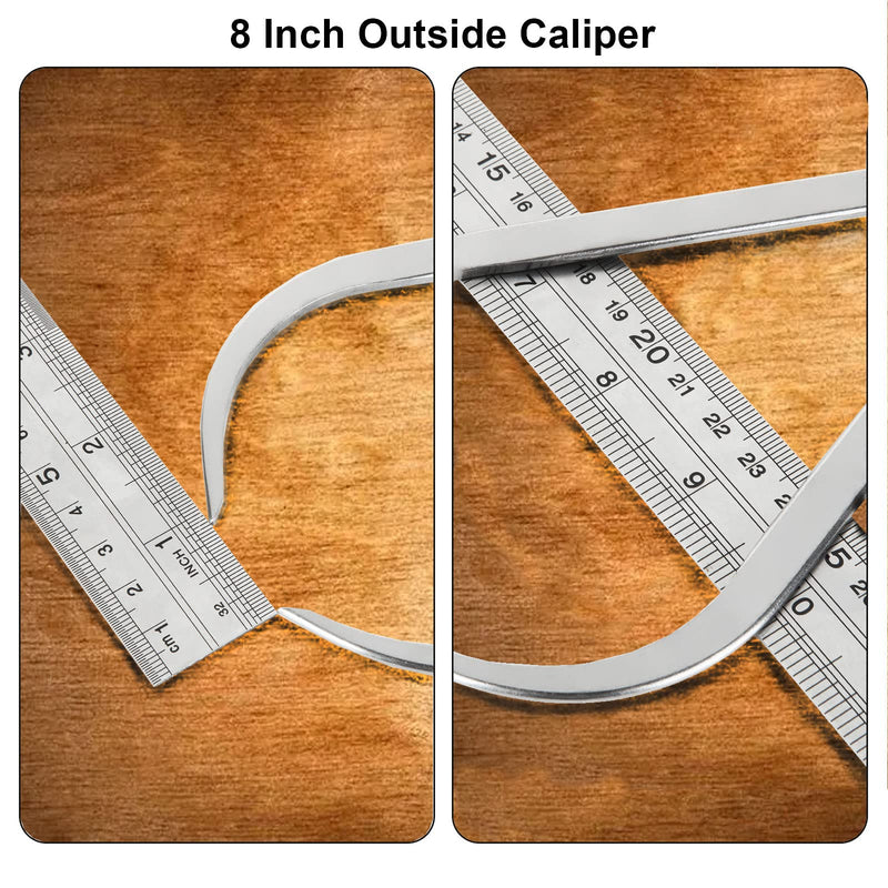  [AUSTRALIA] - Acrux7 3Pcs 8 Inch Long Spring Caliper Set, Carbon Steel Outside Divider Caliper Compass, Calipers Measuring Tool for Wood Turning Lathe Projects