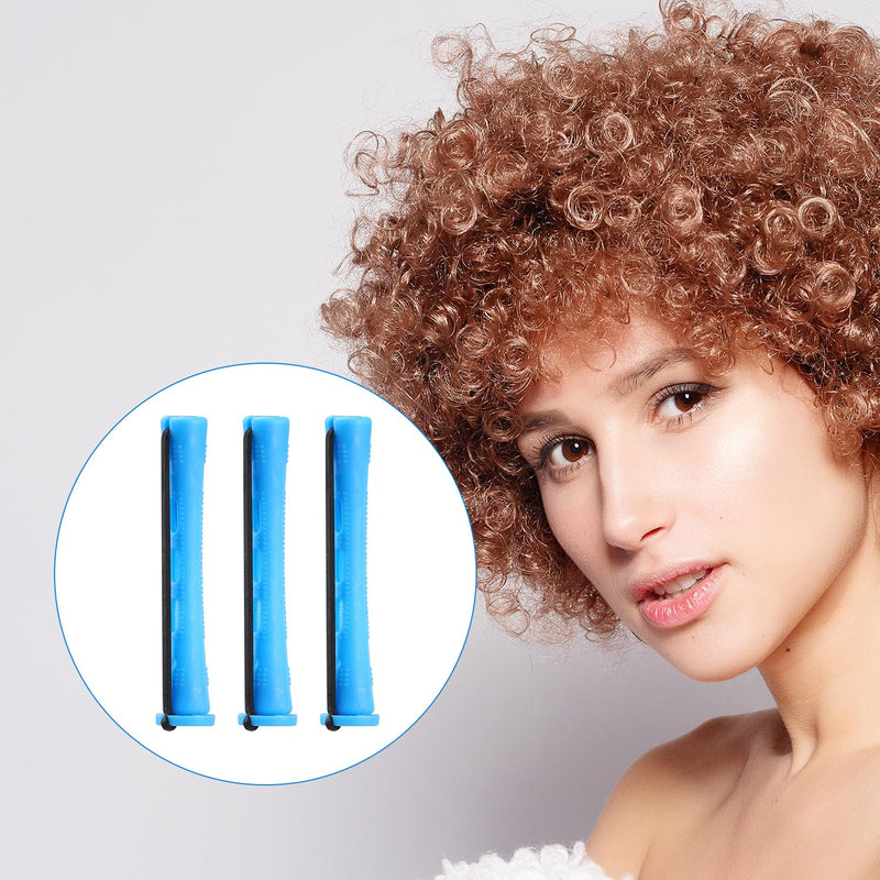 Perm Rods Kit 0.35 Inch for Short Hair - 24Pcs Hair Curlers With Steel Tail Comb for Hairdressing Styling Supplies