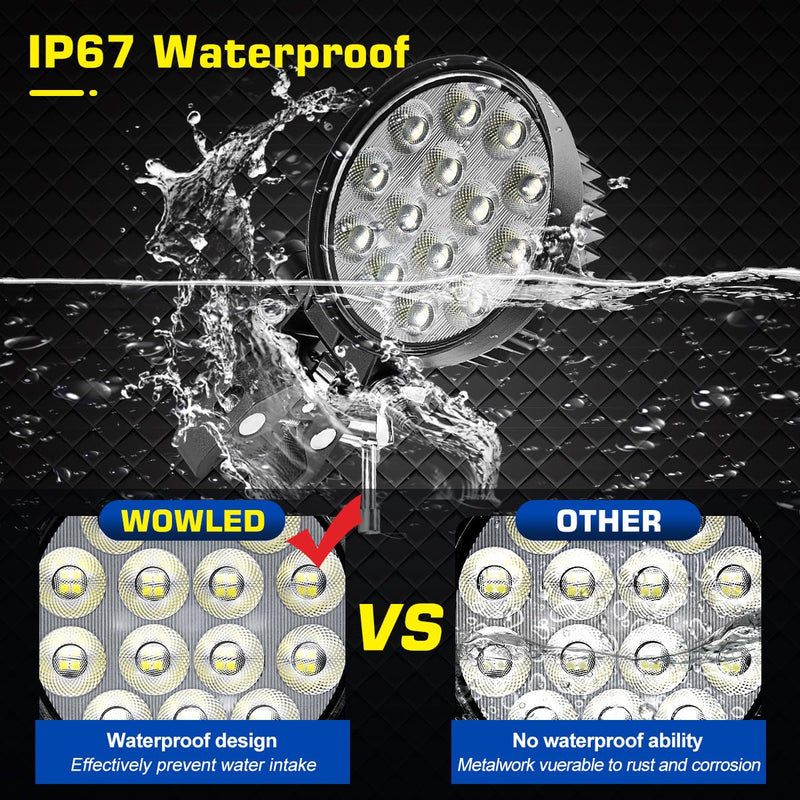 LED Boat Spotlight with Mounting Clamp, Super Bright LED Work Light 12V Marine Spot Lights for Boats Night Fishing, Battery Clamps/Cigarette Lighter Power Boat Headlights for Kayaking Camp Truck RV