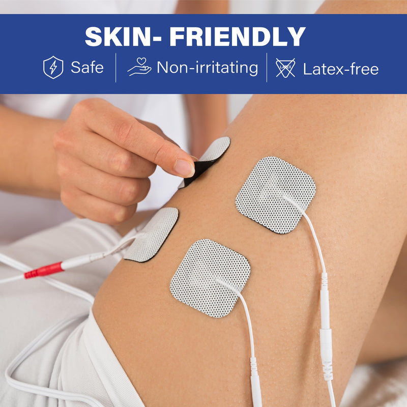 LotFancy TENS Unit Electrode Pads, 80PCS 2"x2" TENS Unit Pads for EMS Muscle Stimulator Electrotherapy, Self-Adhesive TENS Pads Replacement, Reusable and Latex-Free