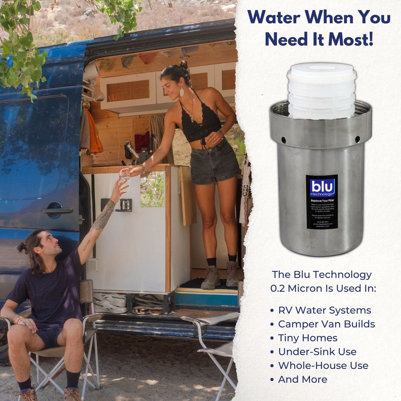 GoBluTech Trio RV Water Filter Recharge Pack for R3 & AR3-2.5” x 5” for RV Water Filter System, 0.2 Micron High Flow, Granular Activated Carbon “Tasty”, and Sediment “Longevity” - US Veteran Owned R3 and TRIO Water Filter Pack