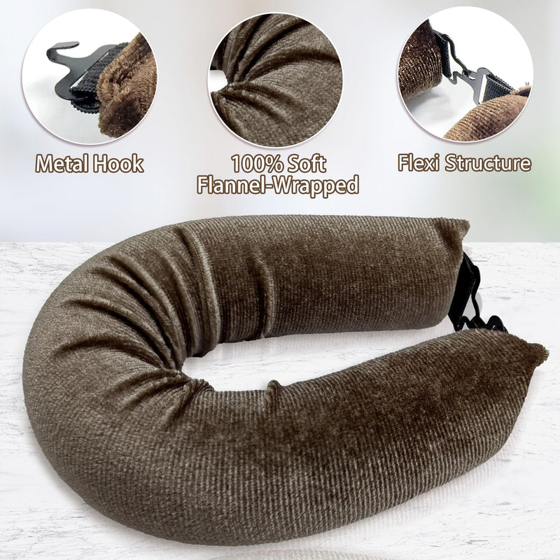 4Pcs Hair Curlers, Heat-Free Rollers with Square Head Wrap, No Heat Overnight Curls for Long Hair (Brown) Brown [4-pack] + silk scarf