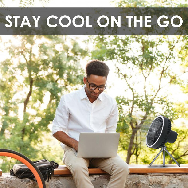 AYL 5400mAh Portable Fan Rechargeable, Extendable Tripod Clip On Fan, Battery Operated Desk Fan, USB Fan, Quiet Battery Powered Personal Fan for Bedroom, Office Desk, Gym Treadmill, Golf Cart, Gray